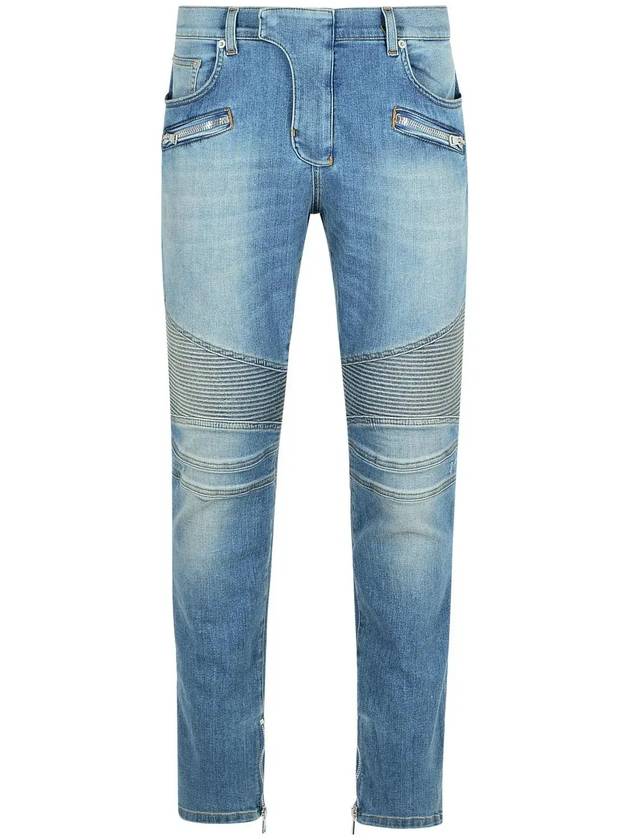Balmain 슬림핏 바이커 진 EH1MG115DF44_6FF