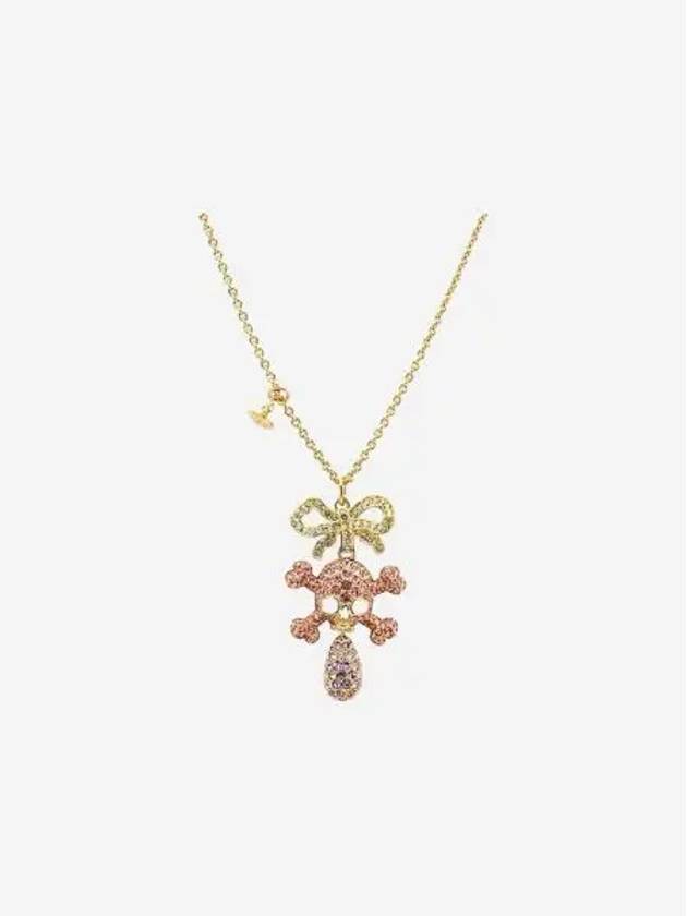 W 비비안 웨스트우드 포스틴 스컬 펜던트 골드 로즈 바이올렛 W Vivienne Westwood Faustine Skull Pendant Gold Rose Violet