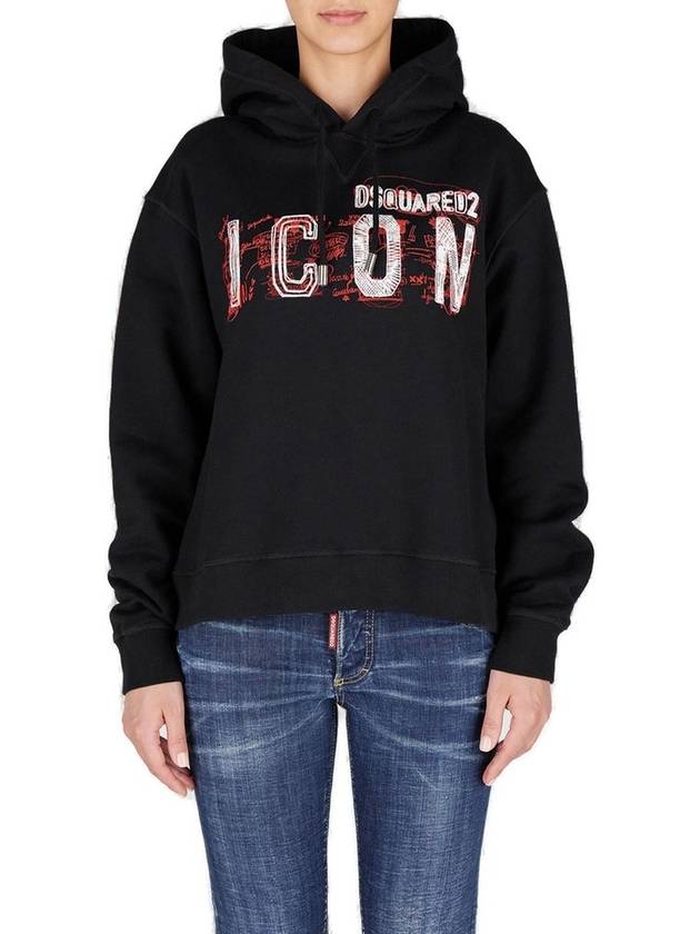 Dsquared2 아이콘 스크리블 쿨핏 후드 티셔츠