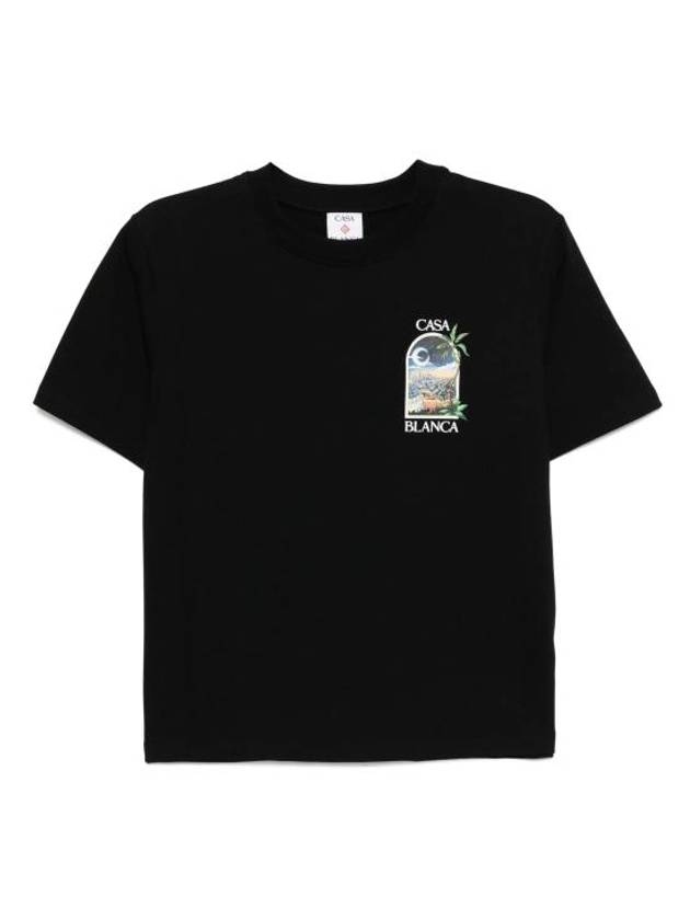 25SS 카사블랑카 반팔 티셔츠 WS25JTS046 03 Black