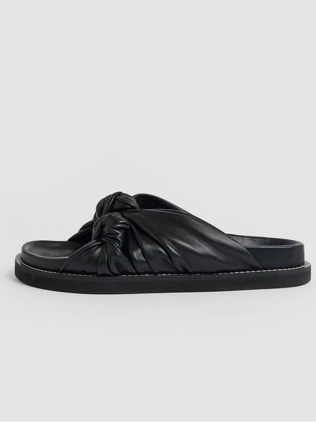Leather Big Knot Sandals - 36