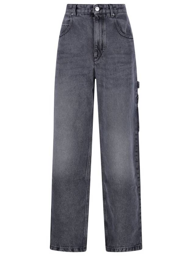 Isabel Marant Bymara 로고 패치 와이드 레그 진