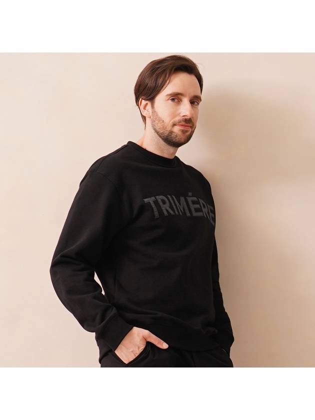아플리케 맨투맨  UNISEX BLACK