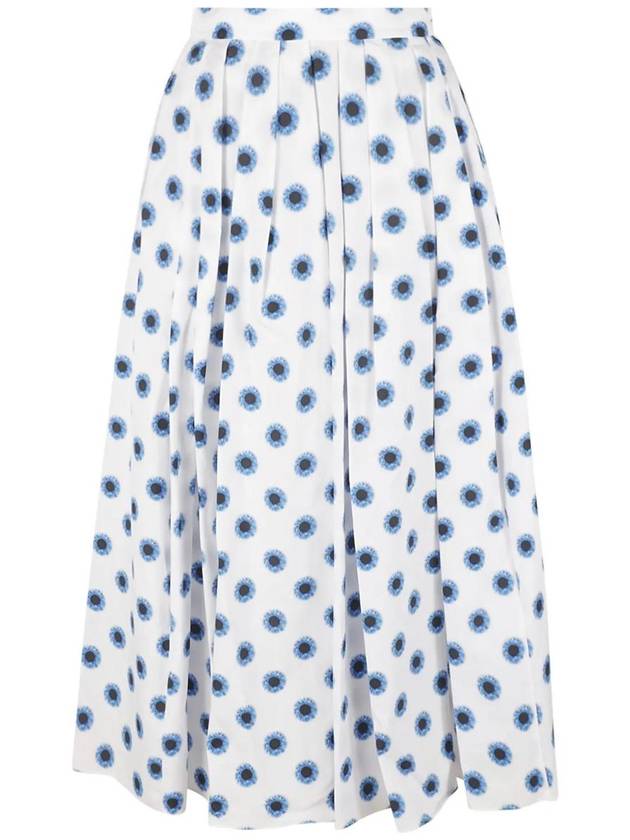 알렉산더 맥퀸 Floral Print Pleated Flare Skirt 13197480