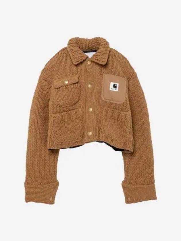 W 사카이 x 칼하트 WIP 니트 자켓 미시간 베이지 W Sacai x Carhartt WIP Knit Jacket Michigan Beige