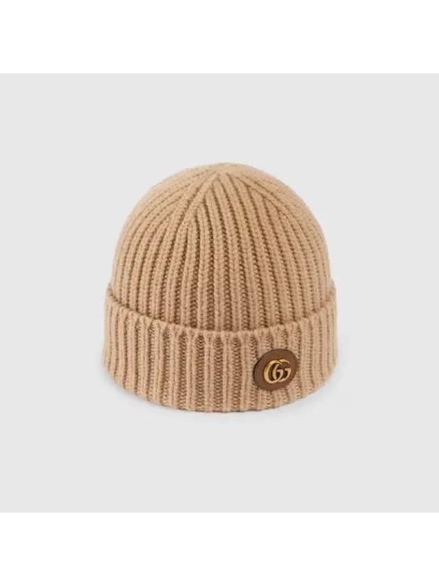 구찌 더블 G 울 캐시미어 비니 카멜