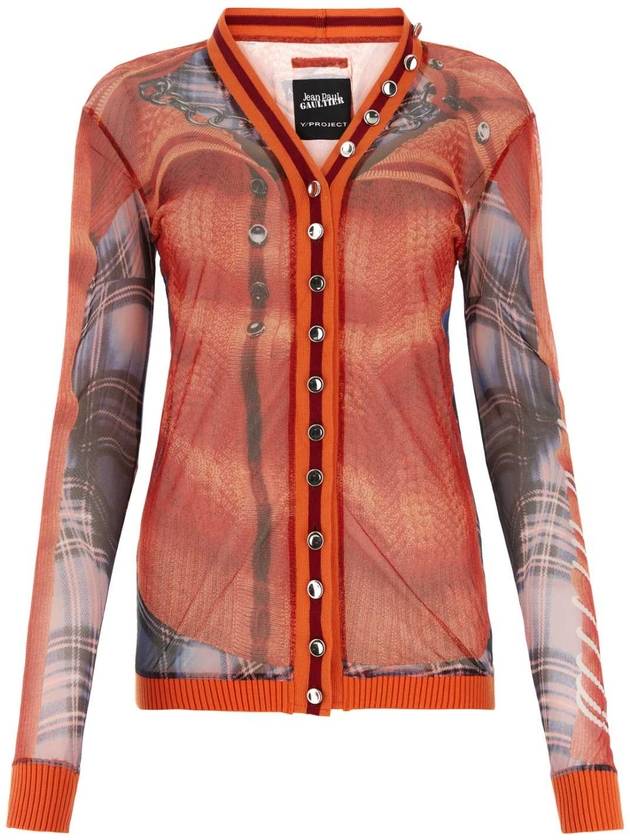 23SS 와이프로젝트 프린트 tulle 가디건 YPJPGWCARDIGAN1S24J32 오렌지