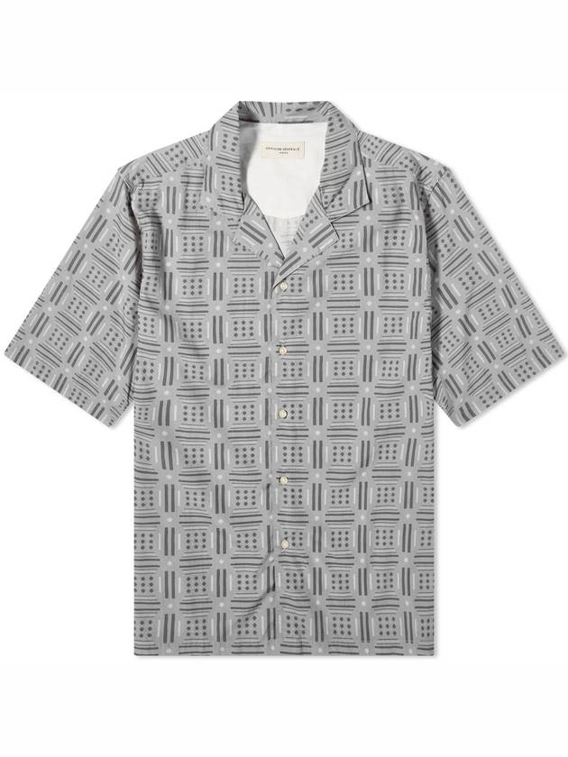 NB15 오피시네 제네랄레 남성 셔츠 Officine Generale Eren Geomatric Print Vacation Shirt S24MSHI013PRE GRW