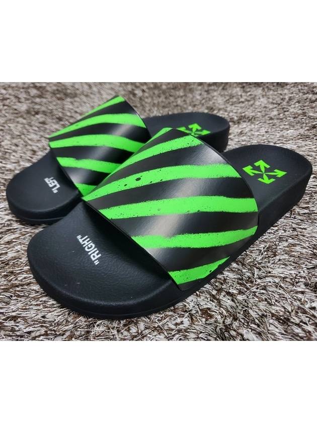 오프화이트 버질아볼로 스프레이 스트라이프 슬리퍼 40 250