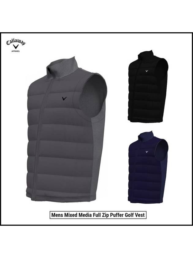 캘러웨이 남성골프웨어 2022FW 뉴 방수 퍼퍼 베스트 골프 조끼 3컬러 Mens Mixed Media Full Zip Puffer Golf Vest