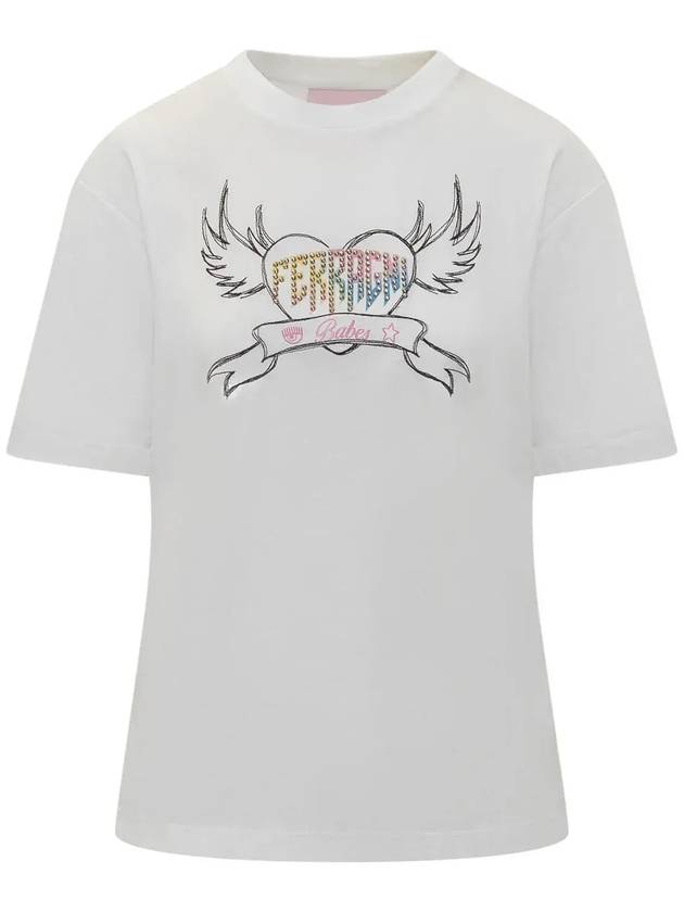 Chiara Ferragni 펑크 로고 장식 크루넥 티셔츠 76CBHK04CJK01_003
