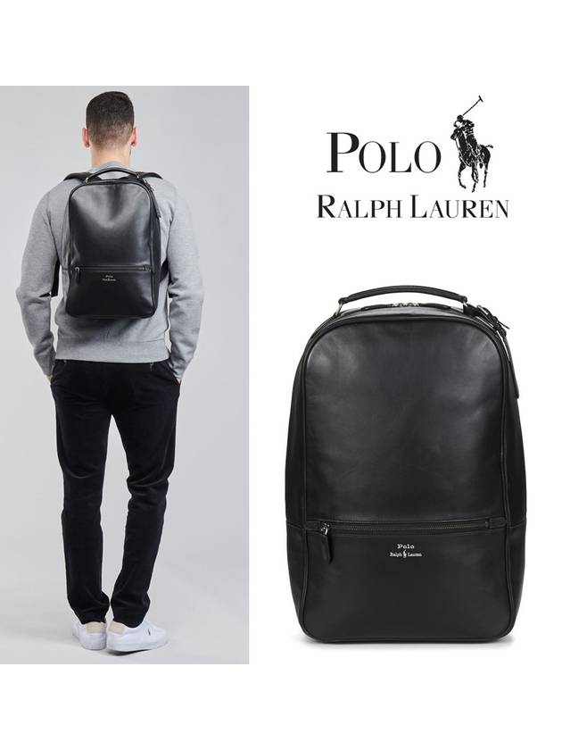 폴로 랄프 로렌 남성 스무스 레더 백팩