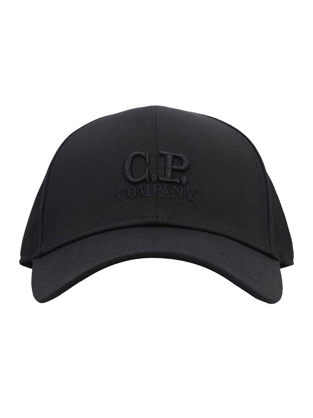 CP컴퍼니 엠브로이드 로고 볼캡 블랙