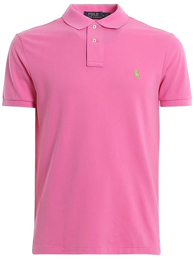 Polo Ralph Lauren Logo embroidery pink pique polo shirt