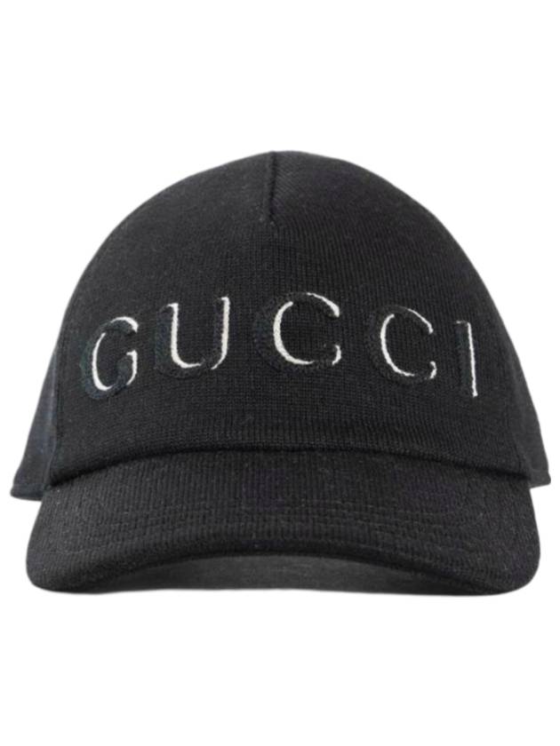 구찌 엠브로이드 울 볼캡 블랙