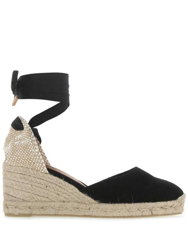 까스따네르 Black canvas Carina wedges 20964100 NEGRO