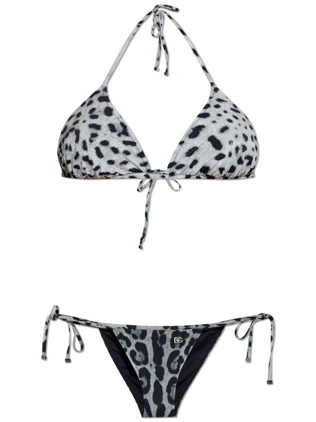 Dolce & Gabbana Two-piece Swimsuit With Animal Print  Women's  Grey