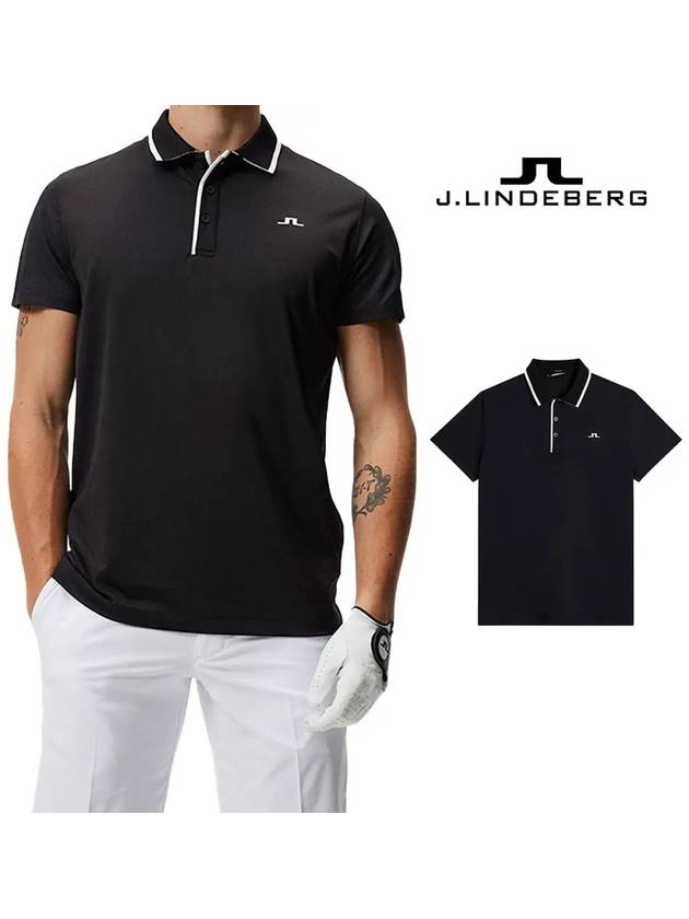 제이린드버그 루카 골프 카라 폴로 셔츠 탑 반팔티셔츠 블랙