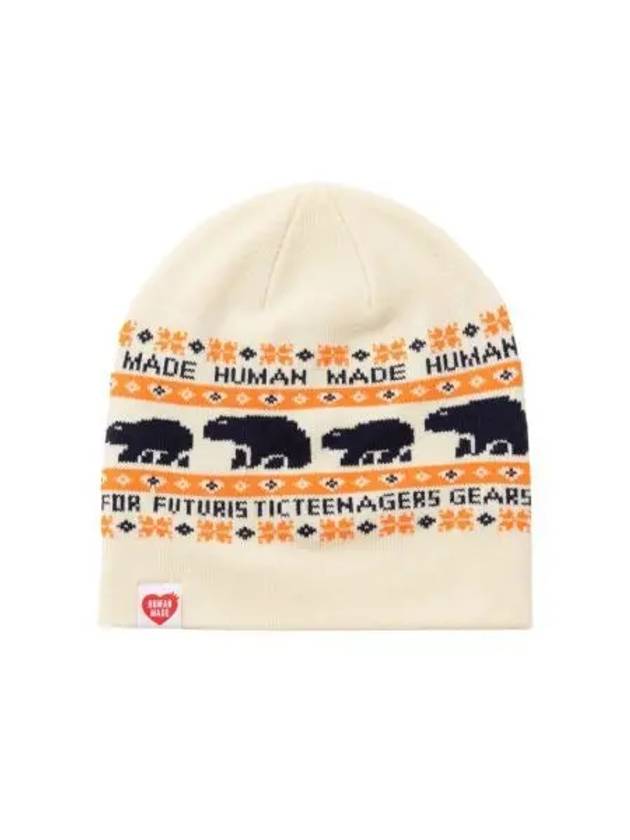 휴먼 메이드 자카드 비니 화이트 Human Made Jacquard Beanie White