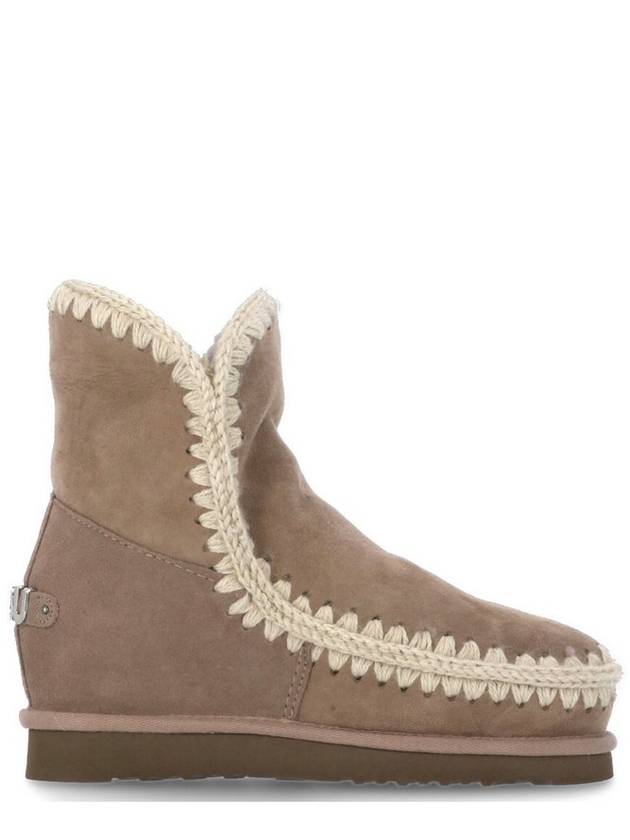 Mou 로고 플라크 스티치 트리밍 웨지 부츠