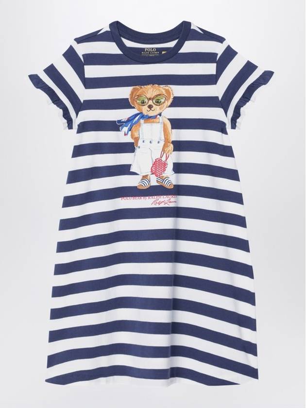 Polo Ralph Lauren Polo Bear striped dress navy blue/white
