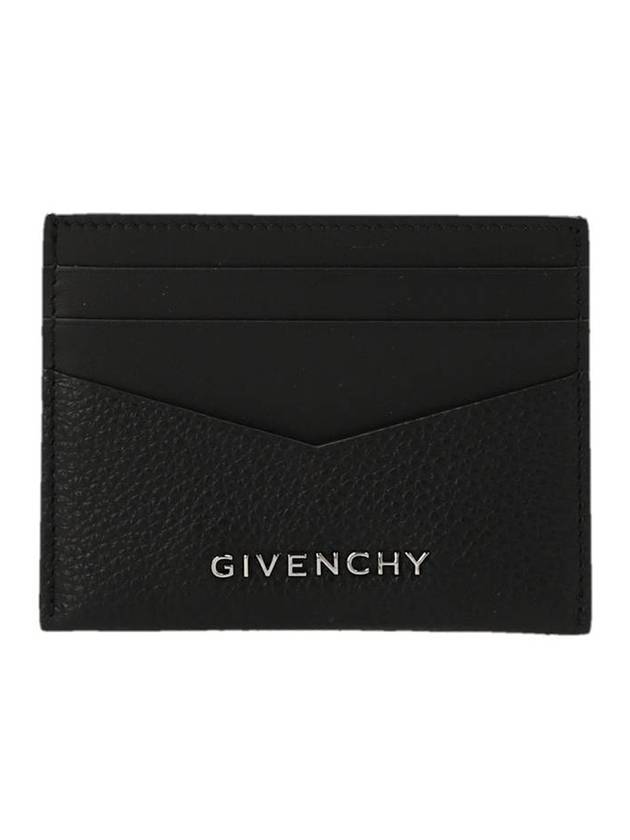 지방시 로고 카프스킨 카드 지갑 블랙