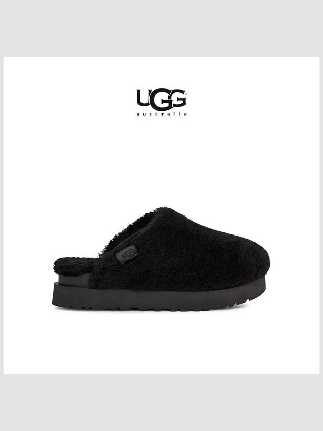 UGG 어그 슬리퍼 퍼즈 슈가 슬라이드 블랙 겨울 거실용