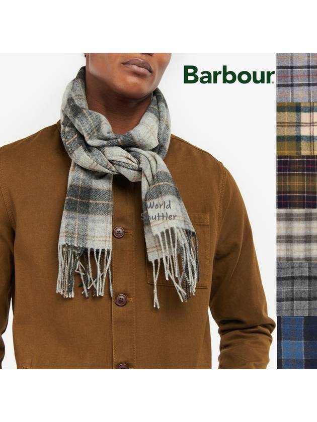 바버 겨울 울 체크머플러 양털목도리 여성숄 체크스카프