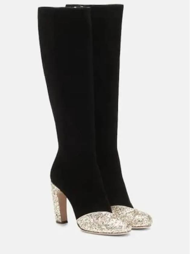 미우미우 글리터 레더 부츠