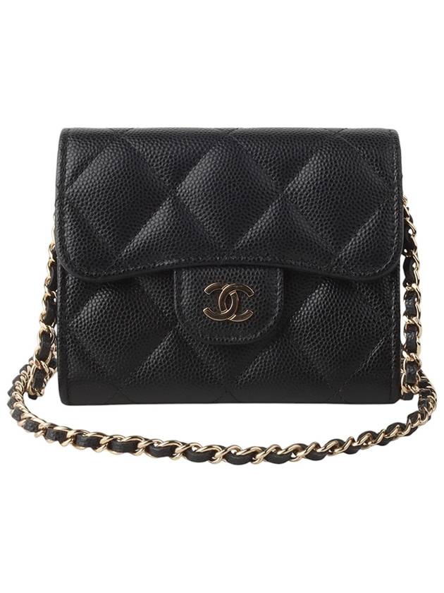 샤넬 AP0238 클래식 캐비어 미니 WOC 체인 금장 카드 지갑 34127 1