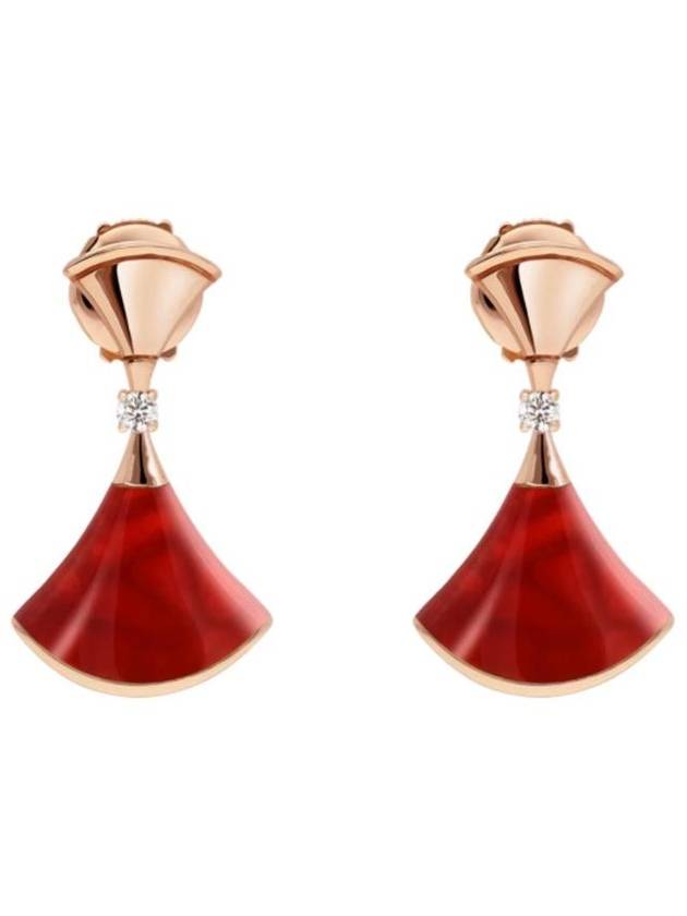 불가리 디바스 드림 이어링 로즈 골드 커넬리언 다이아몬드 356749