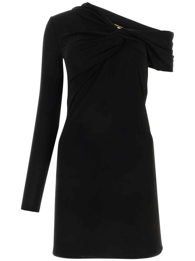 23FW 생로랑 블랙 viscose 미니 드레스 753164Y7F93 1000