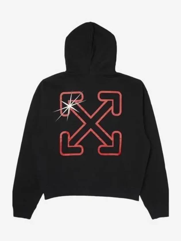 오프화이트 스타드 애로우 오버 후드 블랙 레드 Off White Starred Arrow Over Hoodie Black Red
