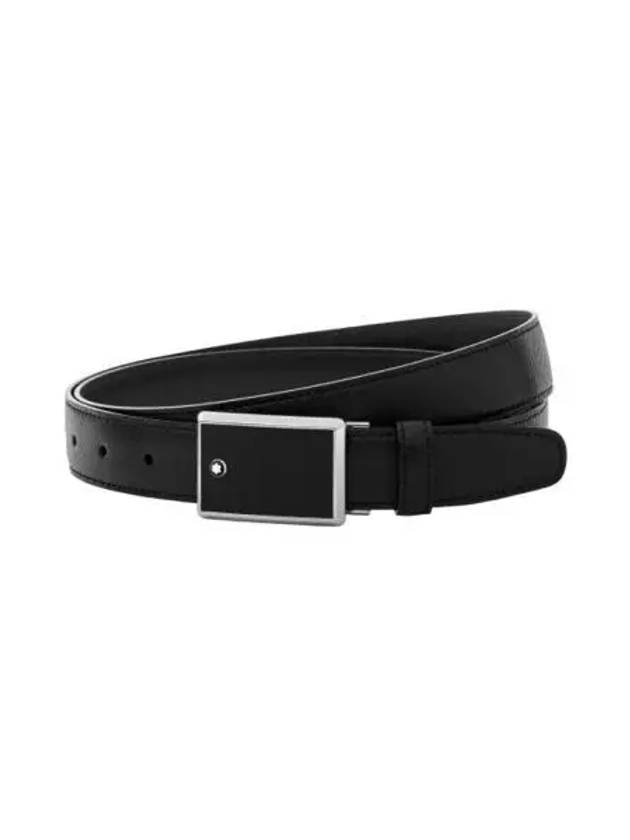 몽블랑 플레이트 버클 30mm 사피아노 레더 벨트 블랙 Montblanc Plate Buckle 30mm Saffiano Leather Belt Black