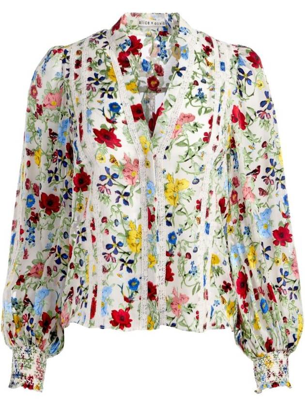 앨리스앤올리비아 여성 ARLETTE SILK BLEND BLOUSE CC503B30016F178
