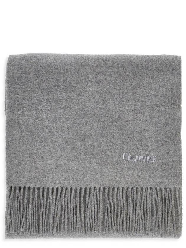 Church's 로고 자수 프린지 스카프