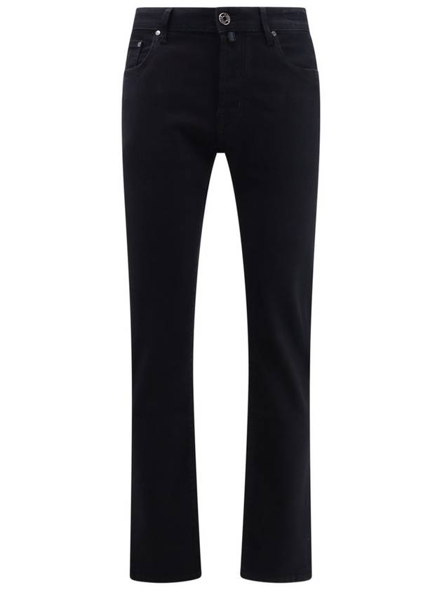 Jacob Cohen 로고 패치 스트레이트 레그 진