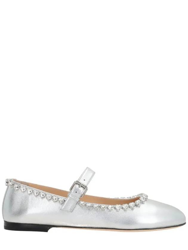 Mach & Mach 오드리 라운드 토 발레리나 S0383010LAM_SLV