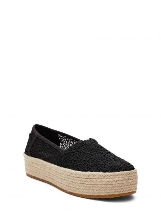 우먼 탐스 발렌시아 플랫폼 에스파듀 블랙 크로셰 10134721