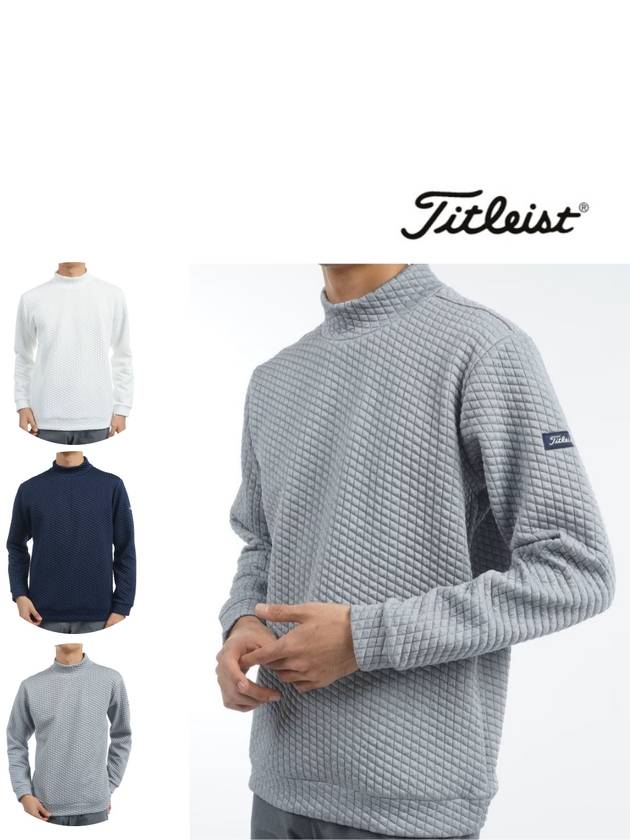 타이틀리스트 2025년 골프웨어 퀄트 자카드 미들러 반목 니트 남성용 TLPMT310J