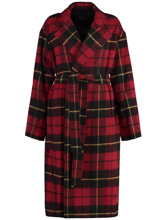 폴로 랄프 로렌 체크 벨트 코트 211915987_001