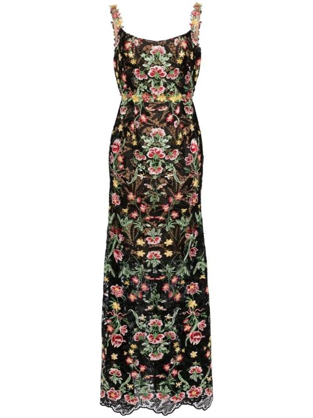 MARCHESA NOTTE 알렉시스 플로럴 자수 레이스 이브닝 드레스 N70G3565