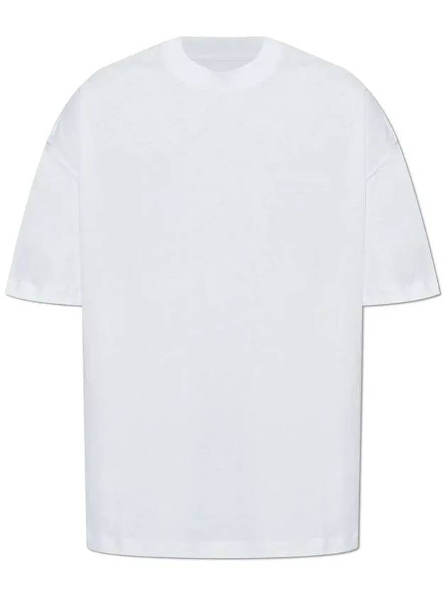 올세인츠 미니멀리스트 로고 티셔츠 XANDERM031JC_OPTICWHITE