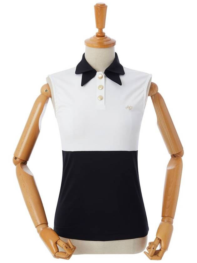 BOWTIE SLEVELESS BLOCK T_SHIRTS_OFF WHITE
