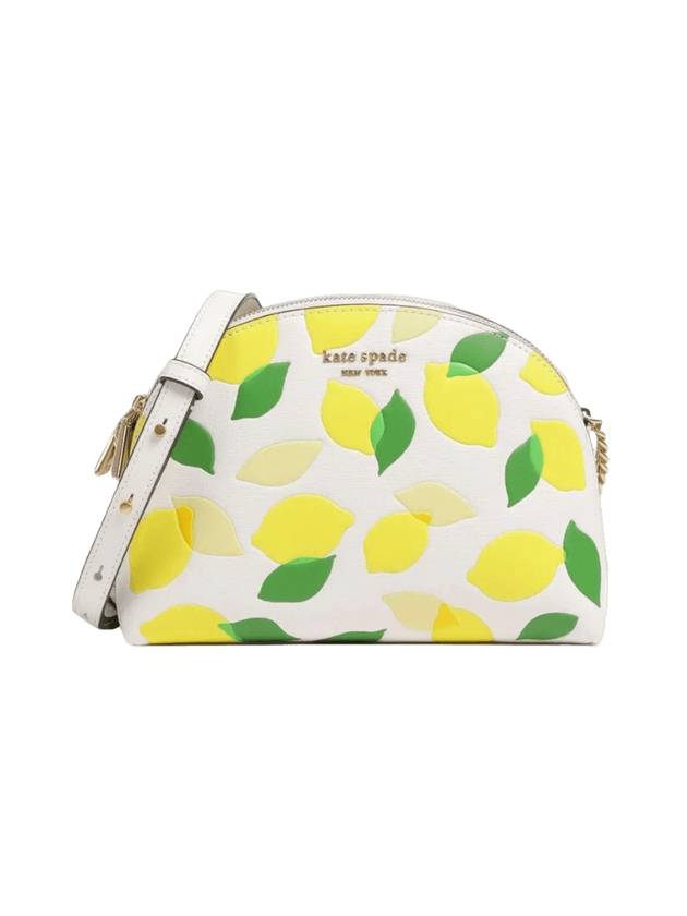 케이트스페이드 모건 레몬 엠보스드 더블 지퍼 돔 크로스 백