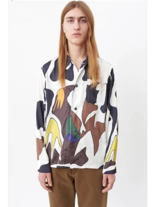 아워레가시 남성 프린트박스 긴팔 셔츠 화이트 m4192bt