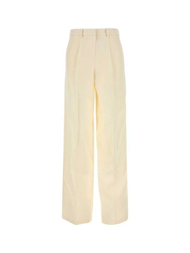 MAGDA BUTRYM Cream wool blend wide leg pant 160724 CREAM