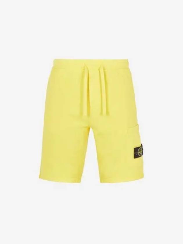 스톤 아일랜드 64651 플리스 버뮤다 쇼츠 옐로우 23SS Stone Island 64651 Fleece Bermuda Shorts Yellow 23SS