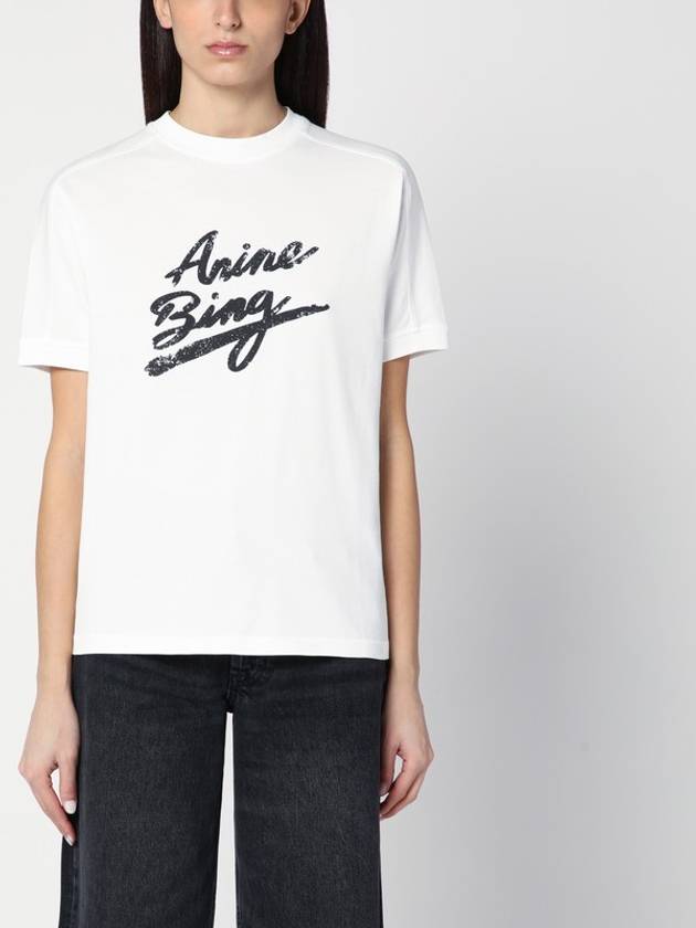 ANINE BING Ivory T-shirt with logo print