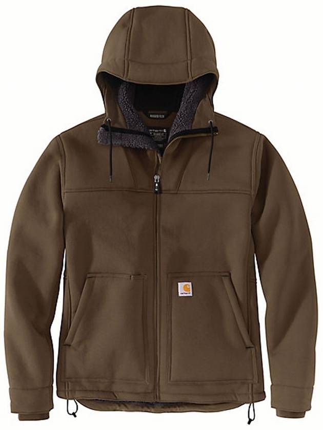 칼하트 남성 슈퍼 덕스 릴렉스 핏 셰르파 라인드 액티브 자켓 후드 집업 후디 긴팔 재킷 Coffee